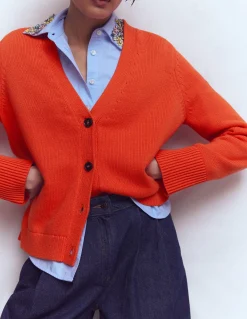 Boden Tenues De Travail|Pulls & Gilets-Cardigan décontracté Lucy en coton Orange Vif