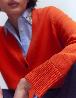 Boden Tenues De Travail|Pulls & Gilets-Cardigan décontracté Lucy en coton Orange Vif