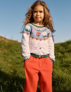 Boden Pulls & Gilets-Cardigan Edie à motif jacquard Motif Spot Flowers écru chiné