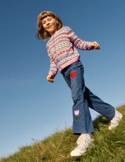 Boden Pulls & Gilets-Cardigan Edie à motif jacquard Jolies fleurs bleu glacier