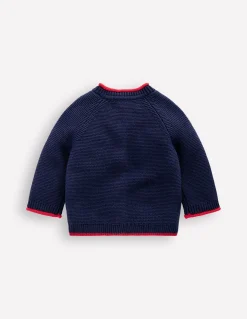 Boden Pulls & Gilets-Cardigan en coton avec logo Pelleteuses bleu marine universitaire