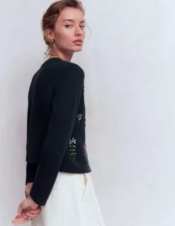 Boden Pulls & Gilets-Cardigan en maille ornementé Bleu marine