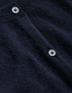 Boden Cachemire|Tenues De Travail-Cardigan Eva en cachemire Bleu Marine, Petits Pois