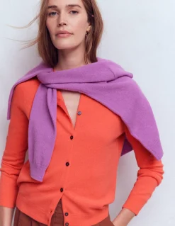 Boden Cachemire|Tenues De Travail-Cardigan Eva en cachemire Orange ardent chiné