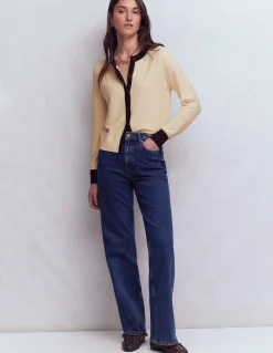 Boden Pulls & Gilets-Cardigan Grace colourblock Ivoire chaud