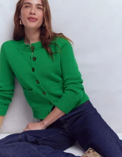 Boden Pulls & Gilets-Cardigan Lucy en coton épais Émeraude Intense