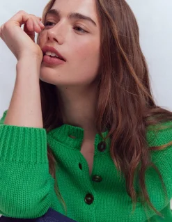 Boden Pulls & Gilets-Cardigan Lucy en coton épais Émeraude Intense