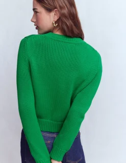 Boden Pulls & Gilets-Cardigan Lucy en coton épais Émeraude Intense