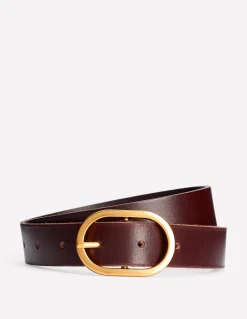 Boden Ceintures-Ceinture classique en cuir Chocolat amer