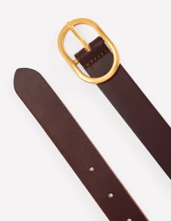 Boden Ceintures-Ceinture classique en cuir Chocolat amer
