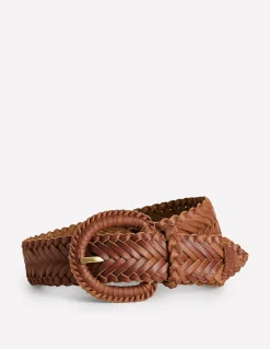 Boden Ceintures-Ceinture en cuir tissé Fauve