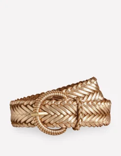 Boden Ceintures-Ceinture en cuir tissé Aquamarine Bunny