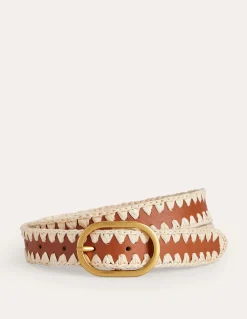 Boden Ceintures-Ceinture intemporelle au point roulé Fauve