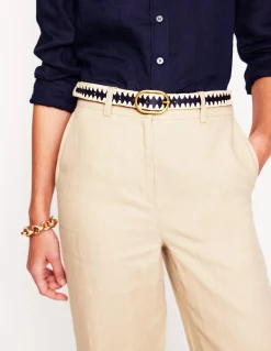 Boden Ceintures-Ceinture intemporelle au point roulé Black/Ivory Stripe