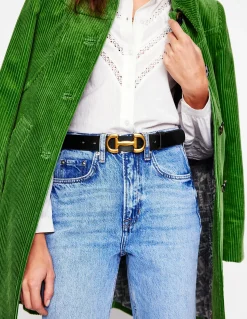 Boden Ceintures-Ceinture Iris à mors en cuir Noir