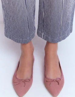 Boden Chaussures Plates-Chaussures plates à bout pointu et semelles souples Daim rose