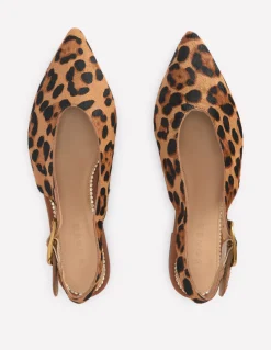 Boden Tenues De Travail|Chaussures Plates-Chaussures plates couvrantes à bout pointu Klassisches Leopardenmuster Ponyhaar