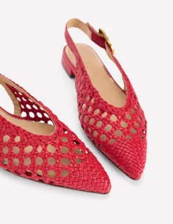 Boden Tenues De Travail|Chaussures Plates-Chaussures plates couvrantes à bout pointu Tissage rouge