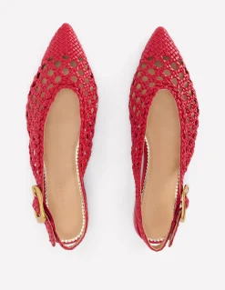 Boden Tenues De Travail|Chaussures Plates-Chaussures plates couvrantes à bout pointu Tissage rouge