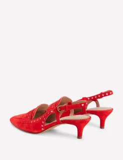 Boden Chaussures À Talons-Chaussures style richelieus à petits talons et bride arrière ROUGE