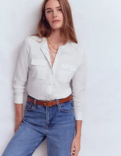 Boden Tops & T-Shirts-Chemise avec poche surpiquée Blanc