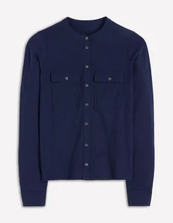 Boden Tops & T-Shirts-Chemise avec poche surpiquée Bleu marine