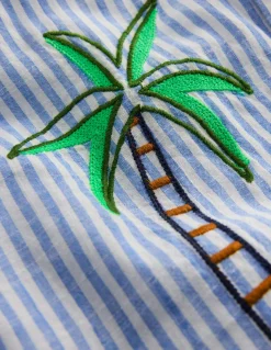 Boden Chemises|Tops & T-Shirts-Chemise brodée à manches courtes Broderie bord de mer