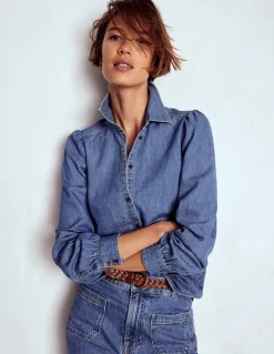 Boden Chemises & Blouses|Tops & T-Shirts-Chemise Cara en jean Vintage moyen
