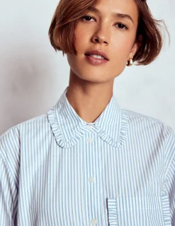 Boden Chemises & Blouses|Tops & T-Shirts-Chemise décontractée Sadie en coton Rayé denim délavé et ivoire