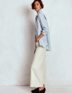 Boden Chemises & Blouses|Tops & T-Shirts-Chemise décontractée Sadie en coton Rayé denim délavé et ivoire