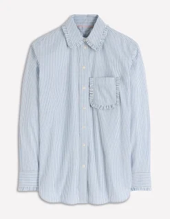 Boden Chemises & Blouses|Tops & T-Shirts-Chemise décontractée Sadie en coton Rayé denim délavé et ivoire