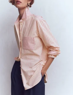 Boden Chemises & Blouses|Tops & T-Shirts-Chemise décontractée Sadie en coton Rayé pêle-mêle rose