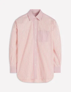 Boden Chemises & Blouses|Tops & T-Shirts-Chemise décontractée Sadie en coton Rayé pêle-mêle rose