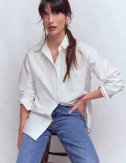 Boden Chemises & Blouses|Tops & T-Shirts-Chemise décontractée Sadie en coton Blanc Oxford