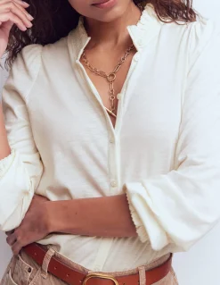 Boden Tops & T-Shirts-Chemise Effie à smocks Ivoire