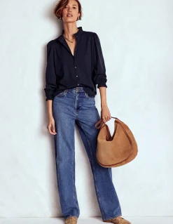 Boden Tops & T-Shirts-Chemise Effie à smocks Bleu marine