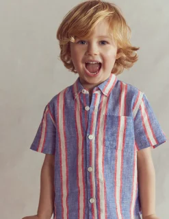 Boden Ensembles Assortis|Chemises-Chemise en coton et lin Rayé triple