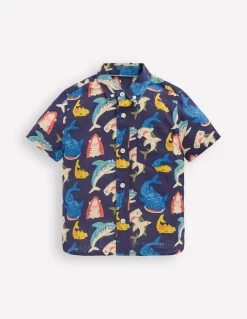 Boden Chemises|Tops & T-Shirts-Chemise en coton et lin Requins multi médiéval