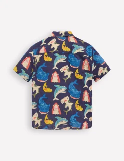 Boden Chemises|Tops & T-Shirts-Chemise en coton et lin Requins multi médiéval