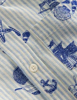 Boden Chemises|Tops & T-Shirts-Chemise en coton et lin Bord de mer rayé