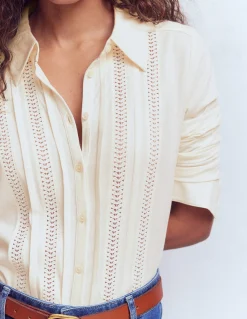 Boden Tenues De Travail|Tops & T-Shirts-Chemise en jersey à détails Ivoire