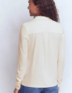 Boden Tenues De Travail|Tops & T-Shirts-Chemise en jersey à détails Ivoire