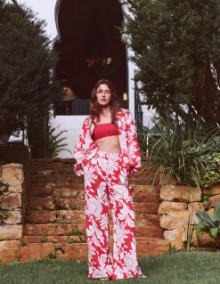 Boden Chemises & Blouses|Ensembles Assortis-Chemise en lin à manches bouffantes Salsa, motif Botanical Flourish