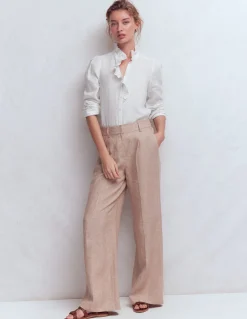 Boden Chemises & Blouses|Tops & T-Shirts-Chemise Isabel en lin à volants Blanc