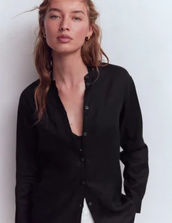 Boden Chemises & Blouses|Tops & T-Shirts-Chemise longue en lin Noir