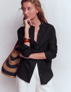 Boden Chemises & Blouses|Tops & T-Shirts-Chemise longue en lin Noir