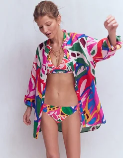 Boden Chemises & Blouses|Tops & T-Shirts-Chemise longue en lin Multi, motif Leafy Cascade