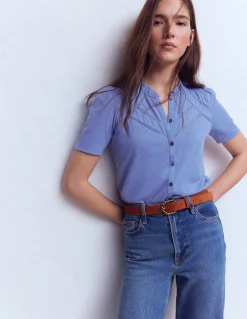 Boden Tops & T-Shirts-Chemise manches courtes Bea Bleu marée