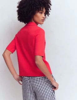 Boden Tenues De Travail|Pulls & Gilets-Chemise manches courtes en maille Cerise vif