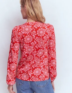 Boden Tops & T-Shirts-Chemise Mya smockée en jersey Salsa, motif Decorative Blossom